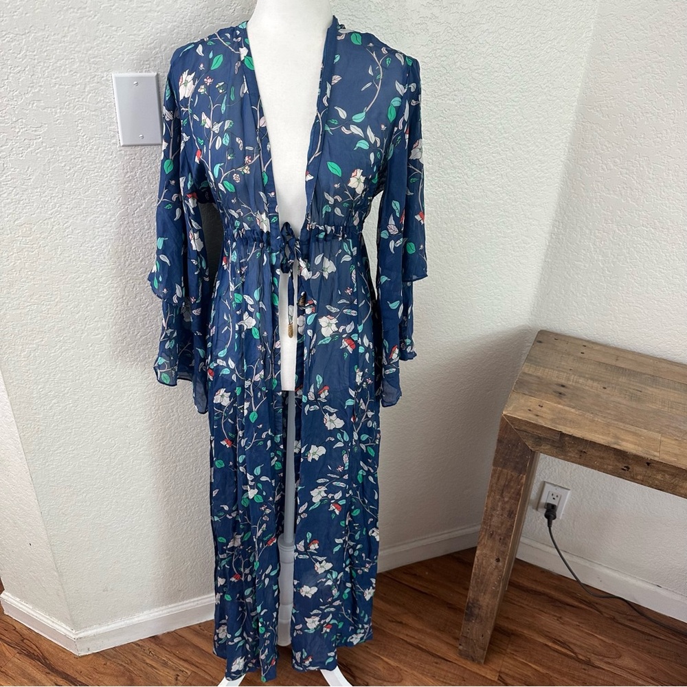 Paloma Blue Silk Swim Coverup size small